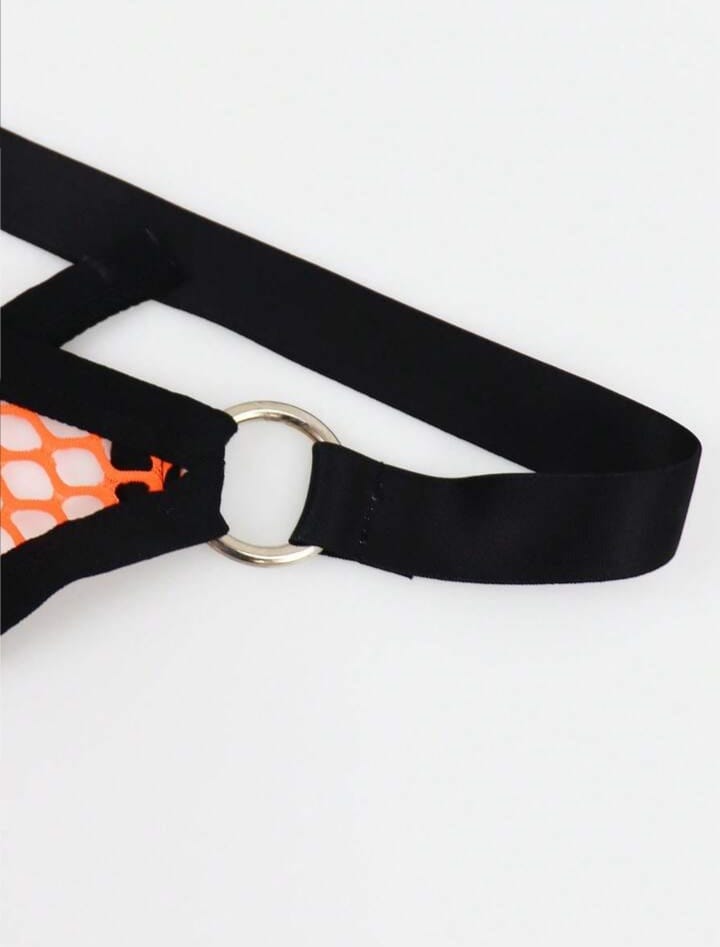 Neon Mesh Ring Thong